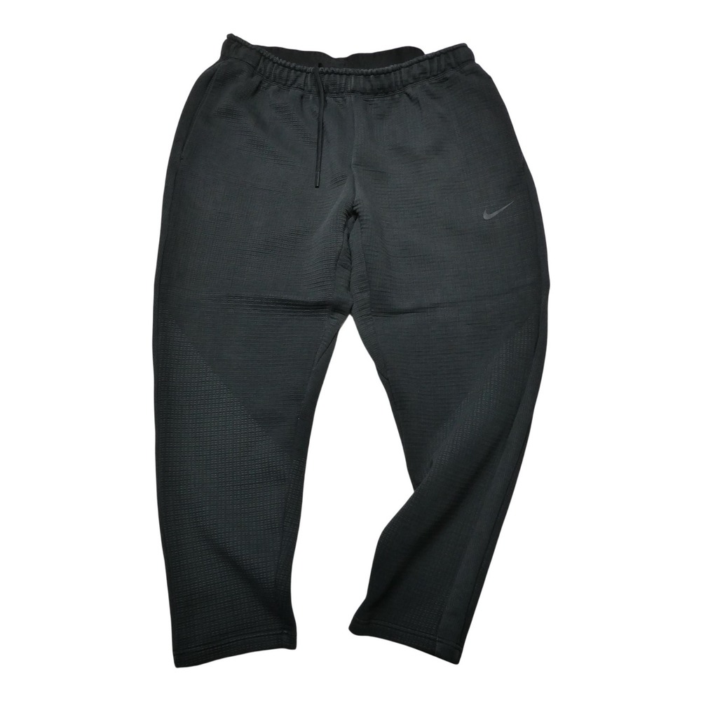 Nike Sweatpants Mens 2XL Black Waffle Knit Joggers Elastic Waist Pockets